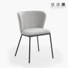 Chaise salle à manger au design moderne en tissu pieds noirs Lasta Vente