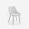 Chaise rembourrée moderne en velours pour cuisine salle à manger Jarva 