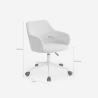 Chaise pivotante en tissu avec accoudoirs pour le télétravail Kivri 
