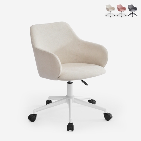 Chaise pivotante en tissu avec accoudoirs pour le télétravail Kivri Promotion