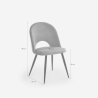 Chaise salle à manger cuisine moderne en velours rembourrée Zarda 