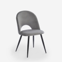 Chaise salle à manger cuisine moderne en velours rembourrée Zarda Dimensions