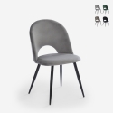 Chaise salle à manger cuisine moderne en velours rembourrée Zarda Promotion