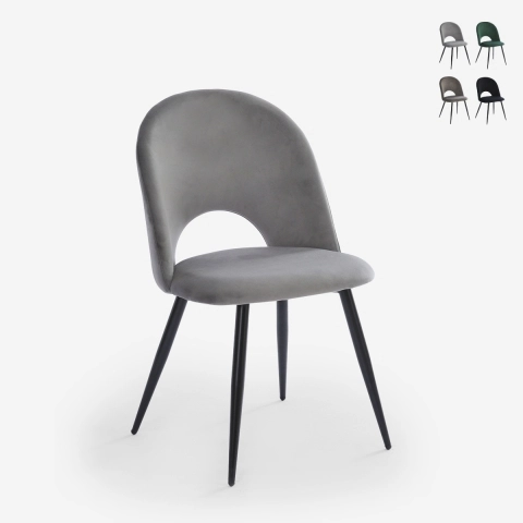 Chaise salle à manger cuisine moderne en velours rembourrée Zarda Promotion