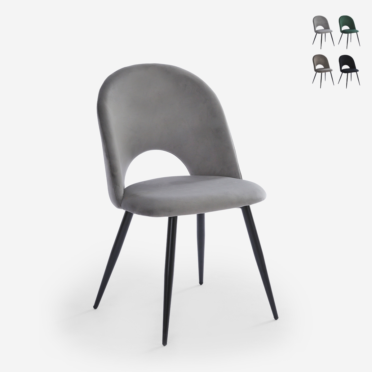 Chaise salle à manger cuisine moderne en velours rembourrée Zarda Promotion Chaise salle à manger cuisine moderne en velours rembourrée Zarda Promotion