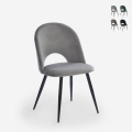 Chaise salle à manger cuisine moderne en velours rembourrée Zarda Promotion
