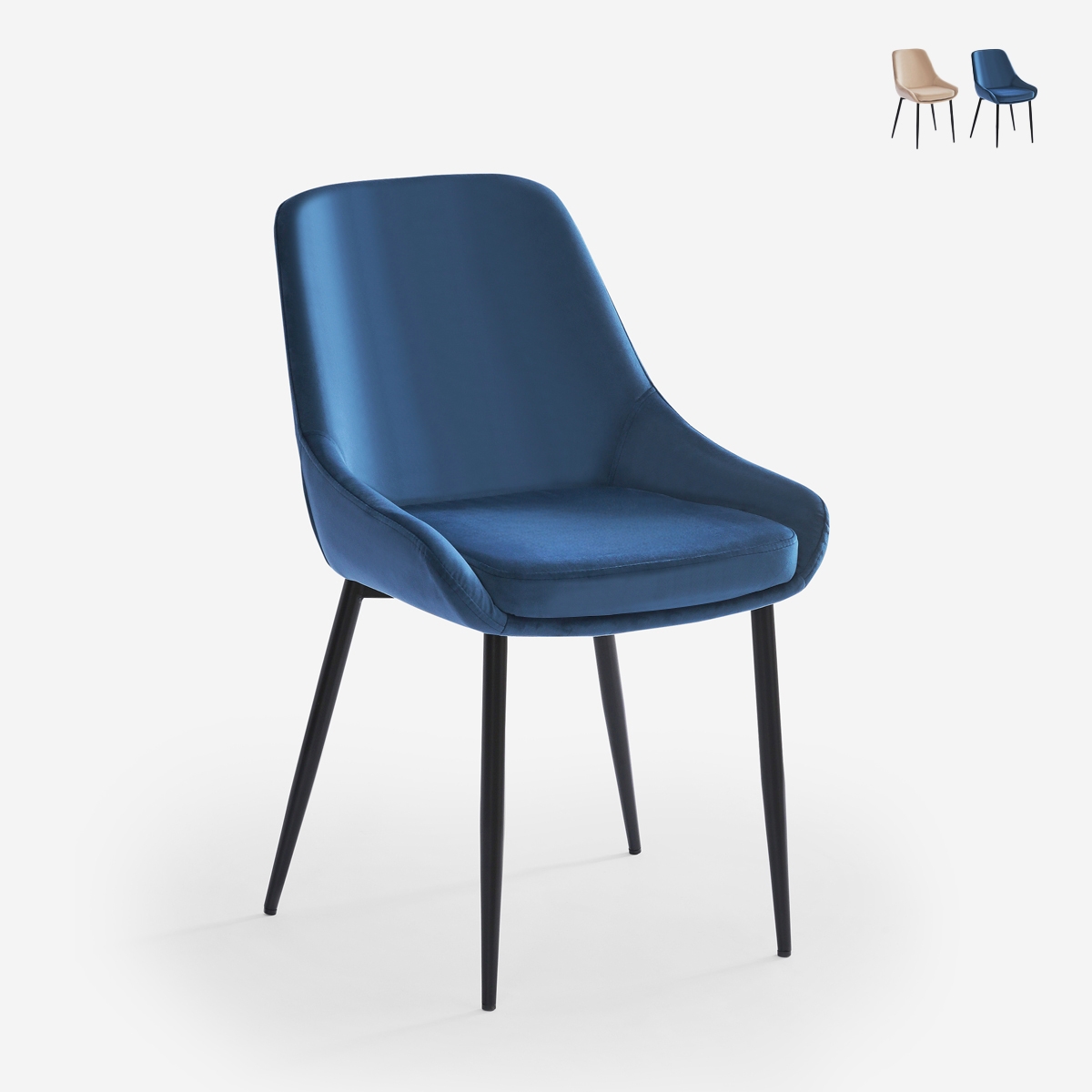 Chaise rembourrée moderne en velours pour cuisine salle à manger Jarva Offre Chaise rembourrée moderne en velours pour cuisine salle à manger Jarva Offre