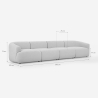 Canapé 4 places modulable en tissu design Yuna-4 