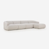Canapé 4 places modulable avec repose-pieds design moderne Yuna-4P Vente