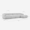 Canapé 4 places modulable avec repose-pieds design moderne Yuna-4P 
