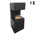 Cheminée à bioéthanol sur pied en acier L38xP38xH100 Oslo Promotion