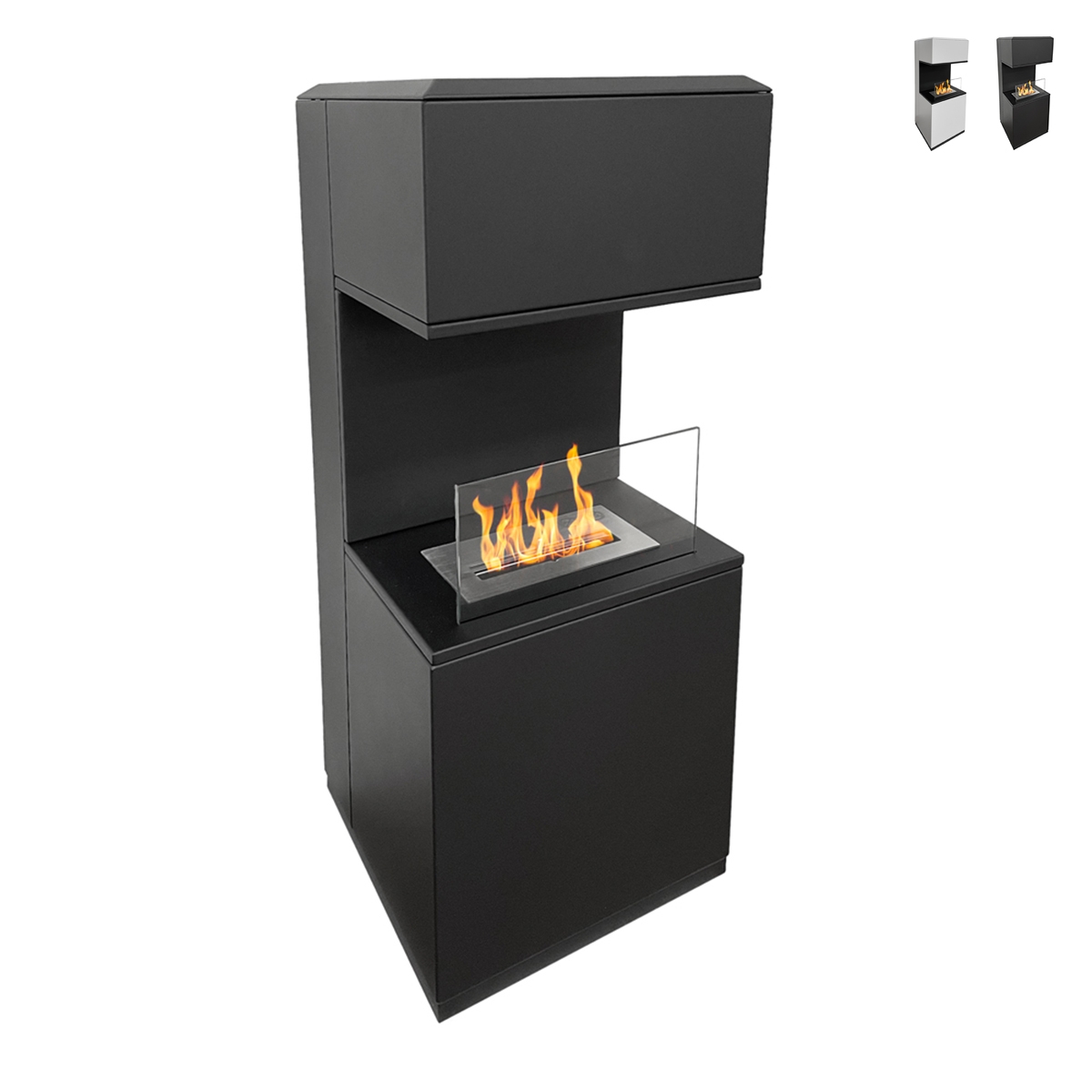 Cheminée à bioéthanol sur pied en acier L38xP38xH100 Oslo Promotion