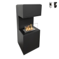 Cheminée à bioéthanol sur pied en acier L38xP38xH100 Oslo Promotion