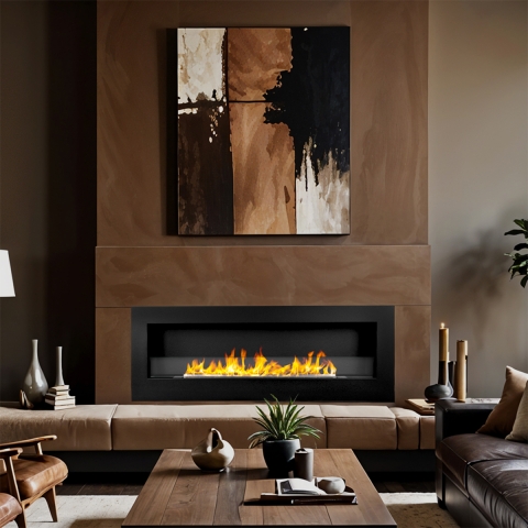 Cheminée murale au bioéthanol Biocamino 120x40 Siena 120 noir Promotion
