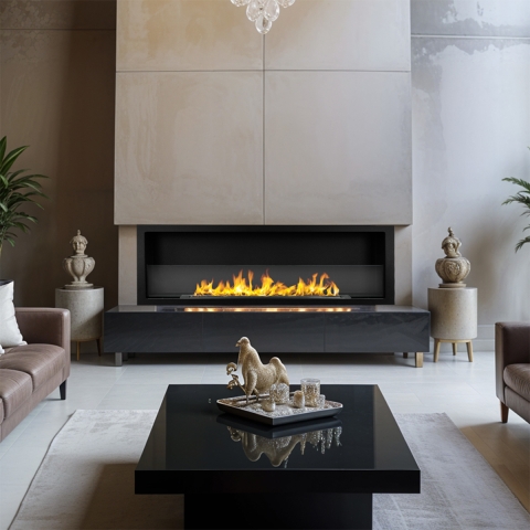 Foyer bioéthanol encastrable mural biocamino 120x40 Furore 120 Promotion