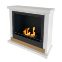 Cheminée à bioéthanol Stoccolma, en bois blanc, 75x24x68 cm Vente