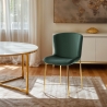 Chaise en tissu design pour salle à manger avec pieds dorés Virin Vente