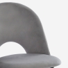 Chaise salle à manger cuisine moderne en velours rembourrée Zarda 