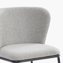 Chaise salle à manger au design moderne en tissu pieds noirs Lasta 
