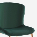 Chaise en tissu design pour salle à manger avec pieds dorés Virin 