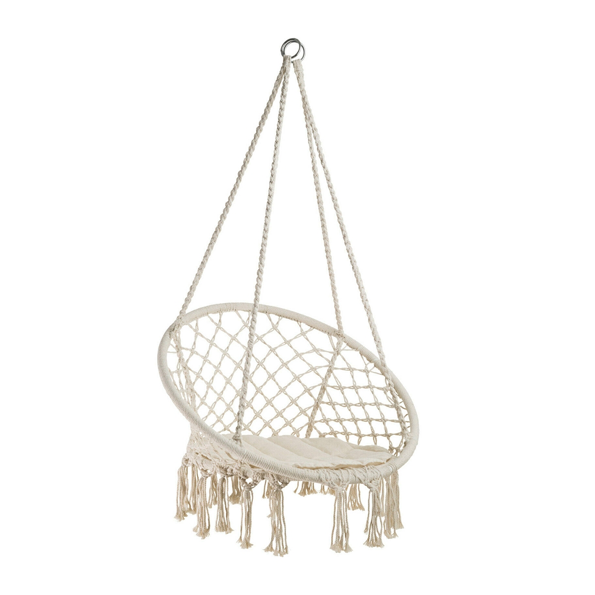 Fauteuil suspendu de jardin en tissu macramé crochet Swing