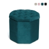 Pouf octogonal en velours avec espace de rangement 40x35cm Jerry Promotion