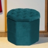 Pouf octogonal en velours avec espace de rangement 40x35cm Jerry Vente