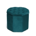 Pouf octogonal en velours avec espace de rangement 40x35cm Jerry Offre