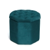 Pouf octogonal en velours avec espace de rangement 40x35cm Jerry Offre