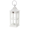 Lanterne décorative porte-bougie blanche en bois et verre Cork Promotion