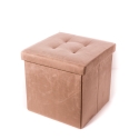 Pouf coffre de rangement carré en velours 38x38cm Elisa Vente