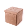 Pouf coffre de rangement carré en velours 38x38cm Elisa Vente