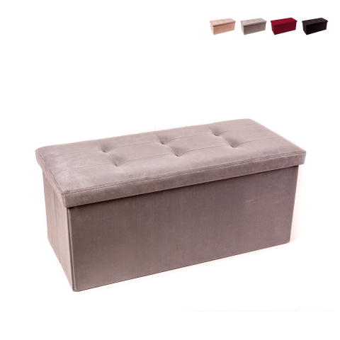 Pouf en velours rectangulaire avec rangement 76x34 cm pour salon Pier Promotion