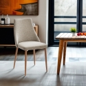 Chaise de salle à manger et cuisine rembourrée moderne en tissu Sirka Vente