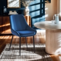 Chaise rembourrée moderne en velours pour cuisine salle à manger Jarva Remises