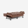 Canapé-lit 2 places en similicuir avec dossier inclinable Hori Remises