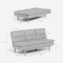 Canapé clic clac 2 places en tissu avec dossier inclinable Livra 