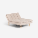 Canapé clic clac 2 places en tissu avec dossier inclinable Livra Remises