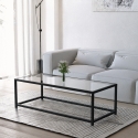 Table basse rectangulaire en métal avec plateau en verre Berillo Offre
