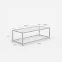 Table basse rectangulaire en métal avec plateau en verre Berillo Caractéristiques
