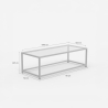 Table basse rectangulaire en métal avec plateau en verre Berillo Caractéristiques