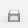 Table basse rectangulaire en métal avec plateau en verre Berillo Modèle