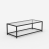 Table basse rectangulaire en métal avec plateau en verre Berillo Choix