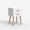 Table de chevet en bois style nordique pour chambre blanc noir Corallo Catalogue