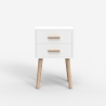 Table de chevet en bois style nordique pour chambre blanc noir Corallo Choix
