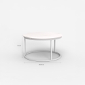 Table basse de salon rond 80cm effet marbre contemporain Ossidiana 