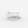 Table basse de salon rond 80cm effet marbre contemporain Ossidiana 