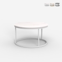 Table basse de salon rond 80cm effet marbre contemporain Ossidiana Promotion