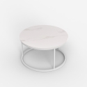 Table basse de salon rond 80cm effet marbre contemporain Ossidiana Choix