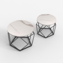 2 tables basses design moderne avec base en métal Aragonite Réductions